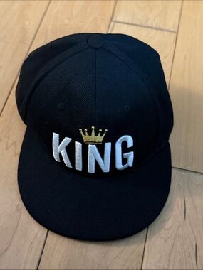 KING Embroidered Kids Snapback Hat - Black